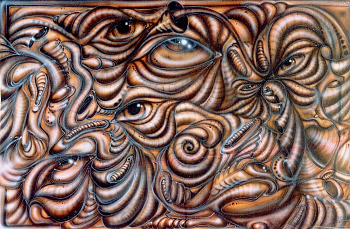 2nd freehand painting 1996 acrylic on card. A1 - 841 x 594 mm 