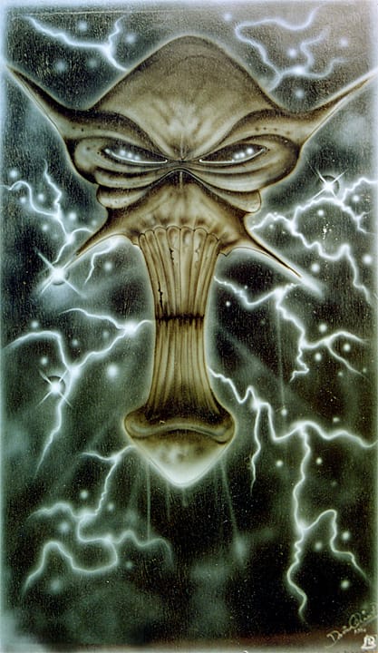 No 7. Skull. 1998 Automotive Acrylic on ply.