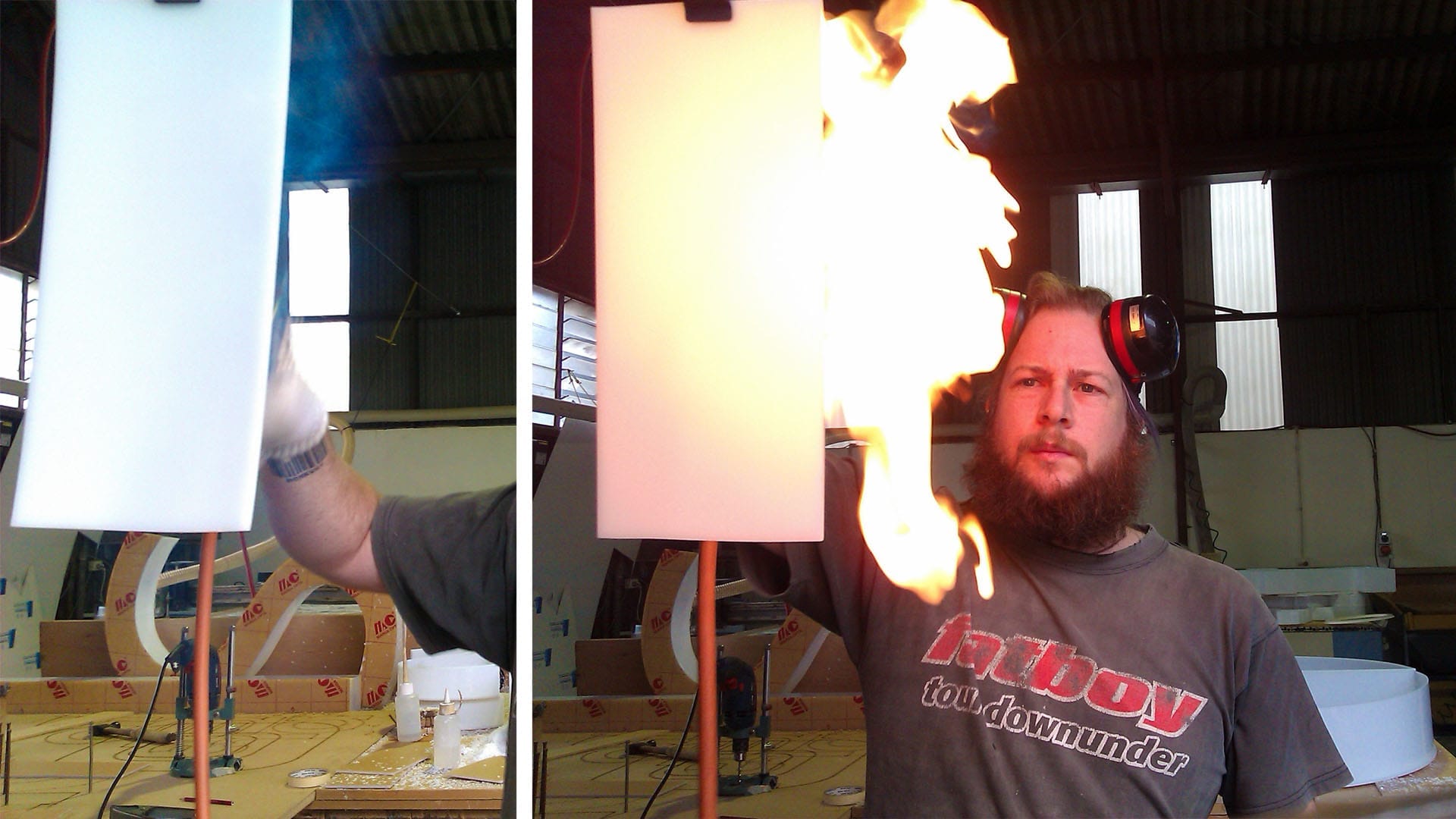 Blue flame (Left) compared to blocked air vents (Right)