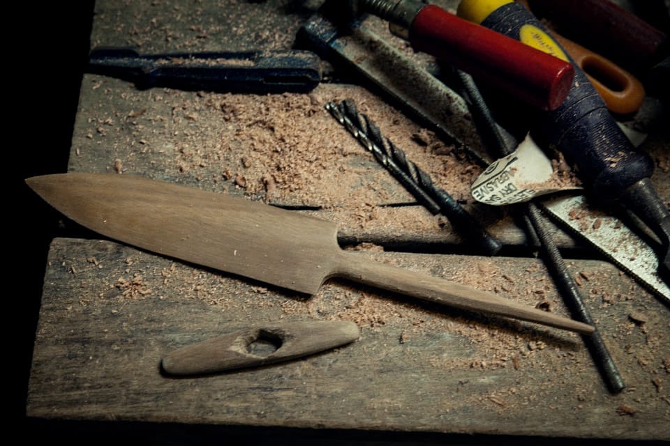 Rough blade and guard taking shape. 