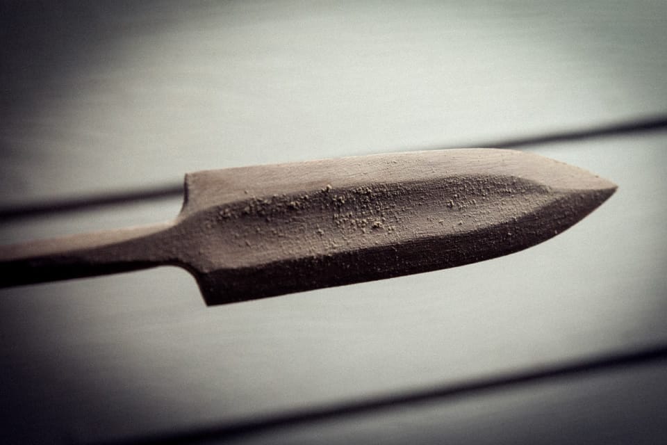 The fuller rough shape cut with a grinder and 'flap disc'