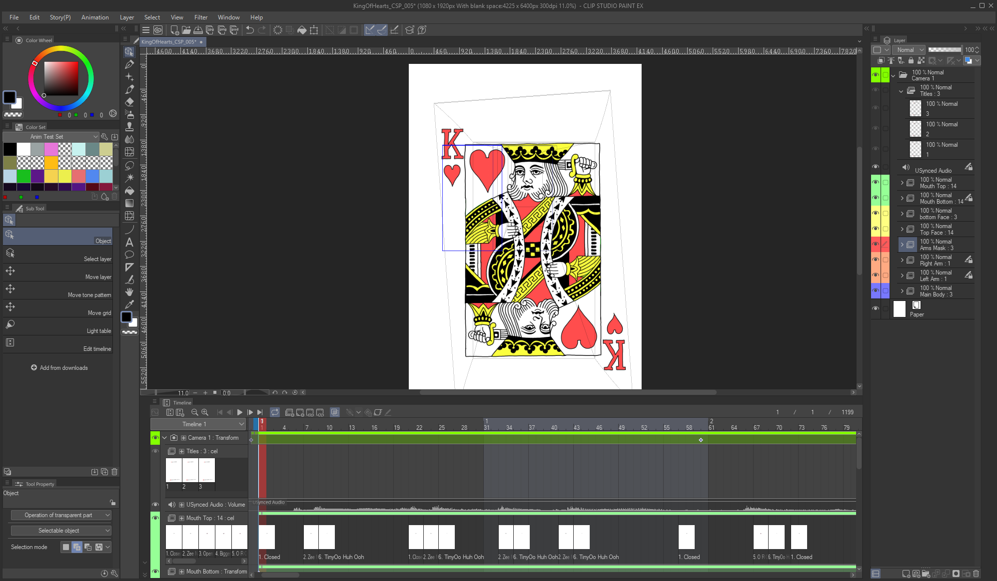 King of Hearts project in Clip Studio Paint EX