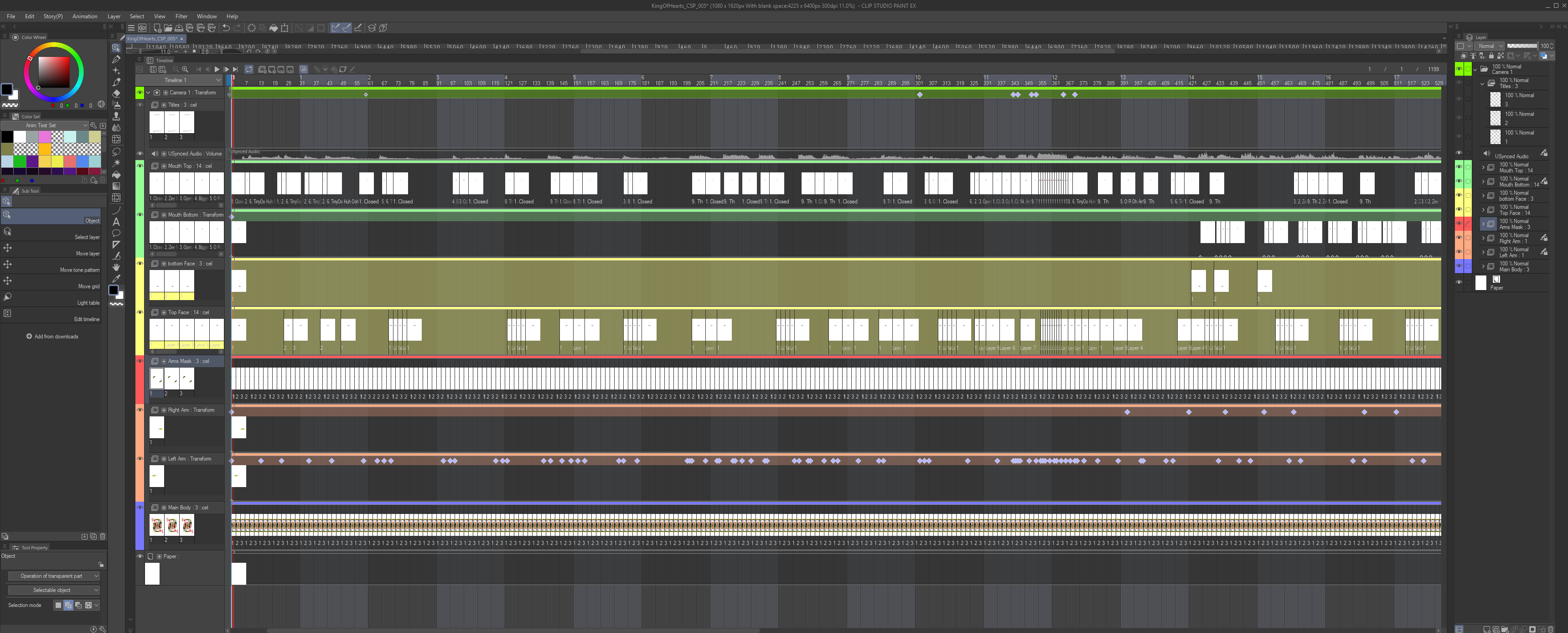 The King of Hearts - Animated short timeline in Clip Studio Paint EX
