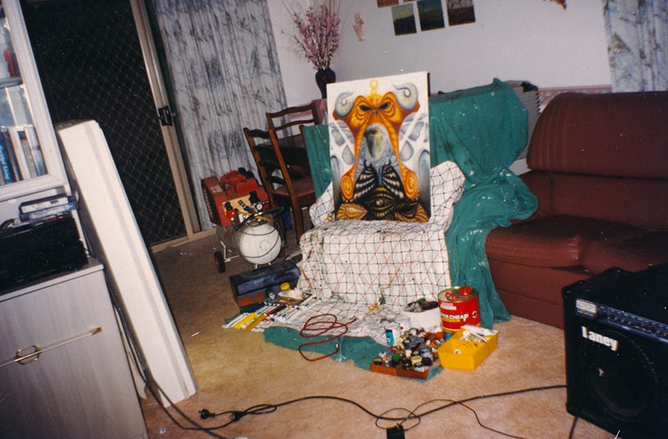 Airbrushing in the lounge room when the parents are away