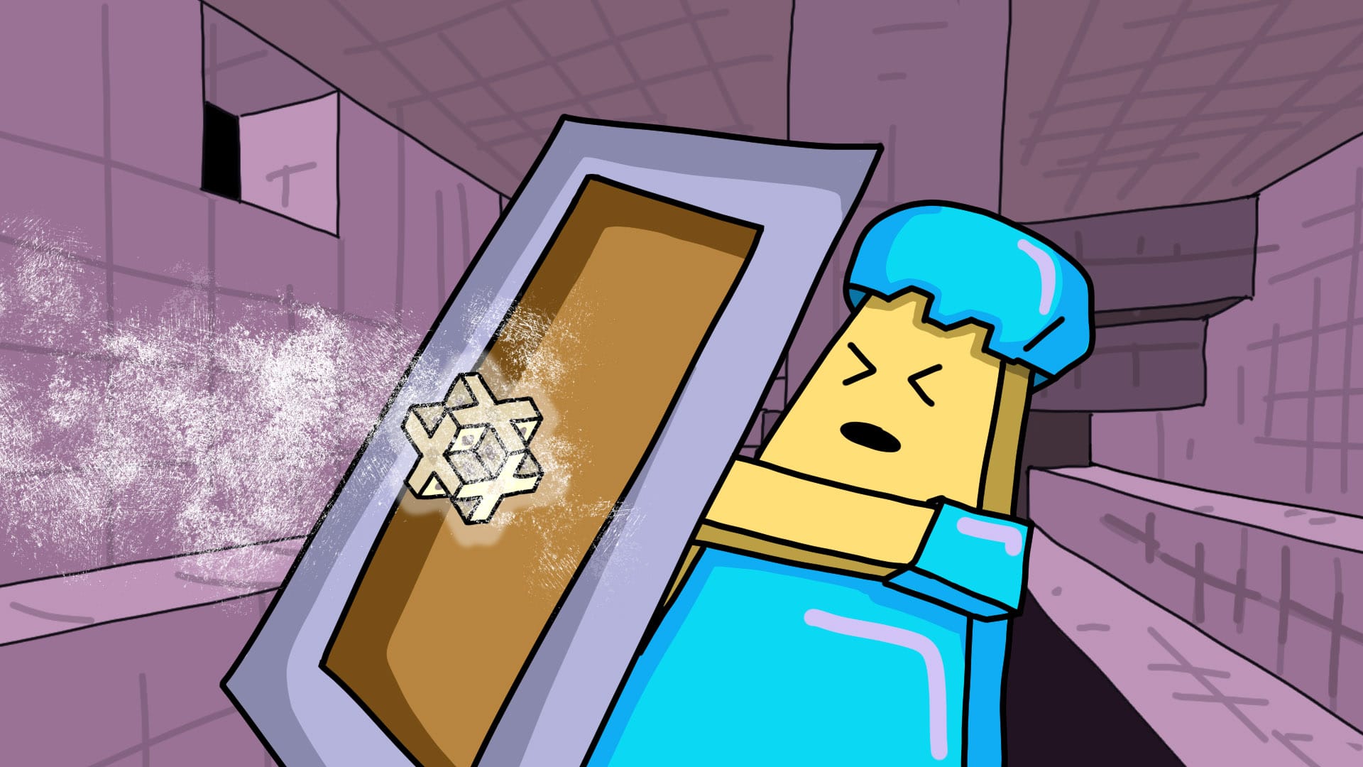 A shulker bullet is blocked by my shield - Using custom brushes on each frame for smoke