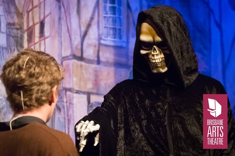 The finished mark live on stage - Terry Pratchett's Mort 2015 - Brisbane Arts Theatre