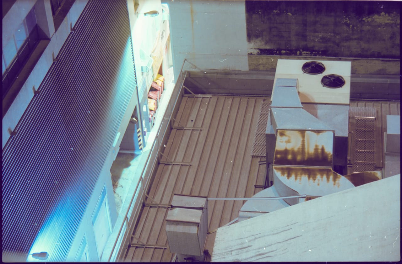 Looking down at the top end of Burnett Lane facing North. Kodak Porta 160 35mm