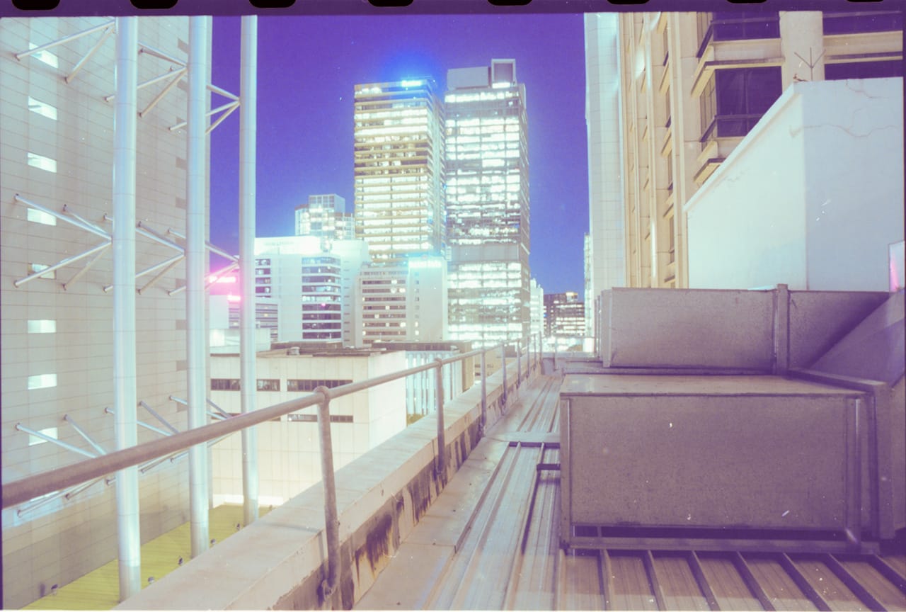 The Roof Access walkway. Kodak Porta 160 35mm